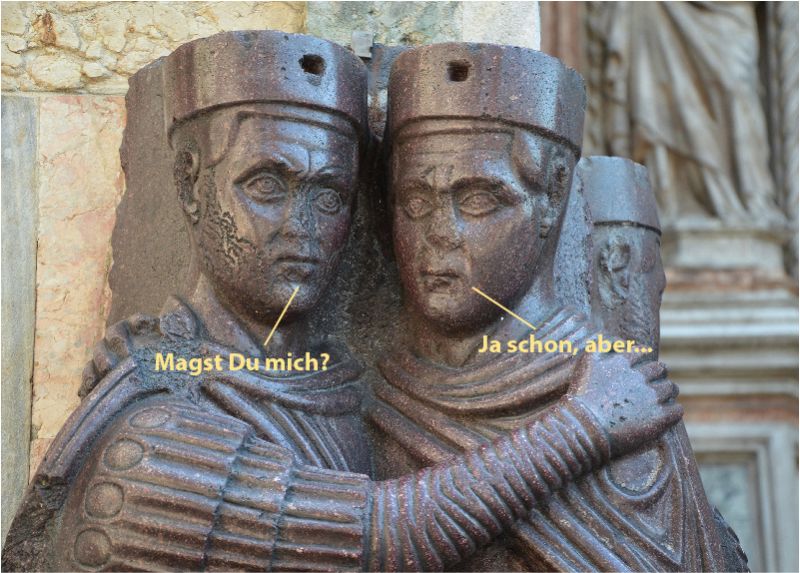 Die vier Tetrachen (Ausschnitt: Diocletian und Maximus): Porphyr, ca. 305 a.D. Die vier Tetrachen (Ausschnitt: Diocletian und Maximus): Porphyr, ca. 305 a.D.