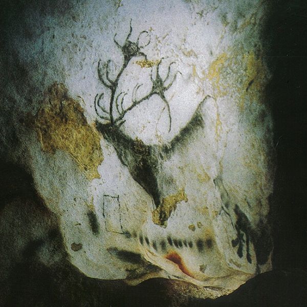 Felszeichnung in der jungpaläolithischen Höhle von Lascaux im französischen Département Dordogne